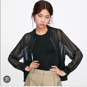 Zara sheer zip-up